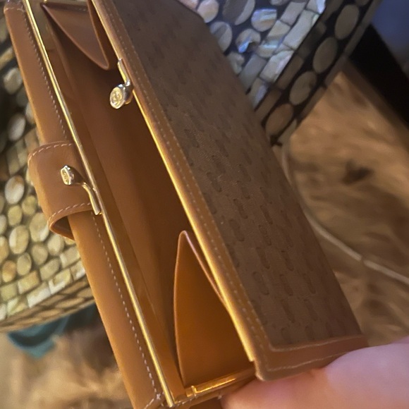 Gucci micro GG brown/beige leather and fabric wallet - Picture 1 of 7
